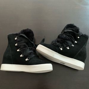 Steve Madden Hi-Top Faux Fur Lace-up Sneaker